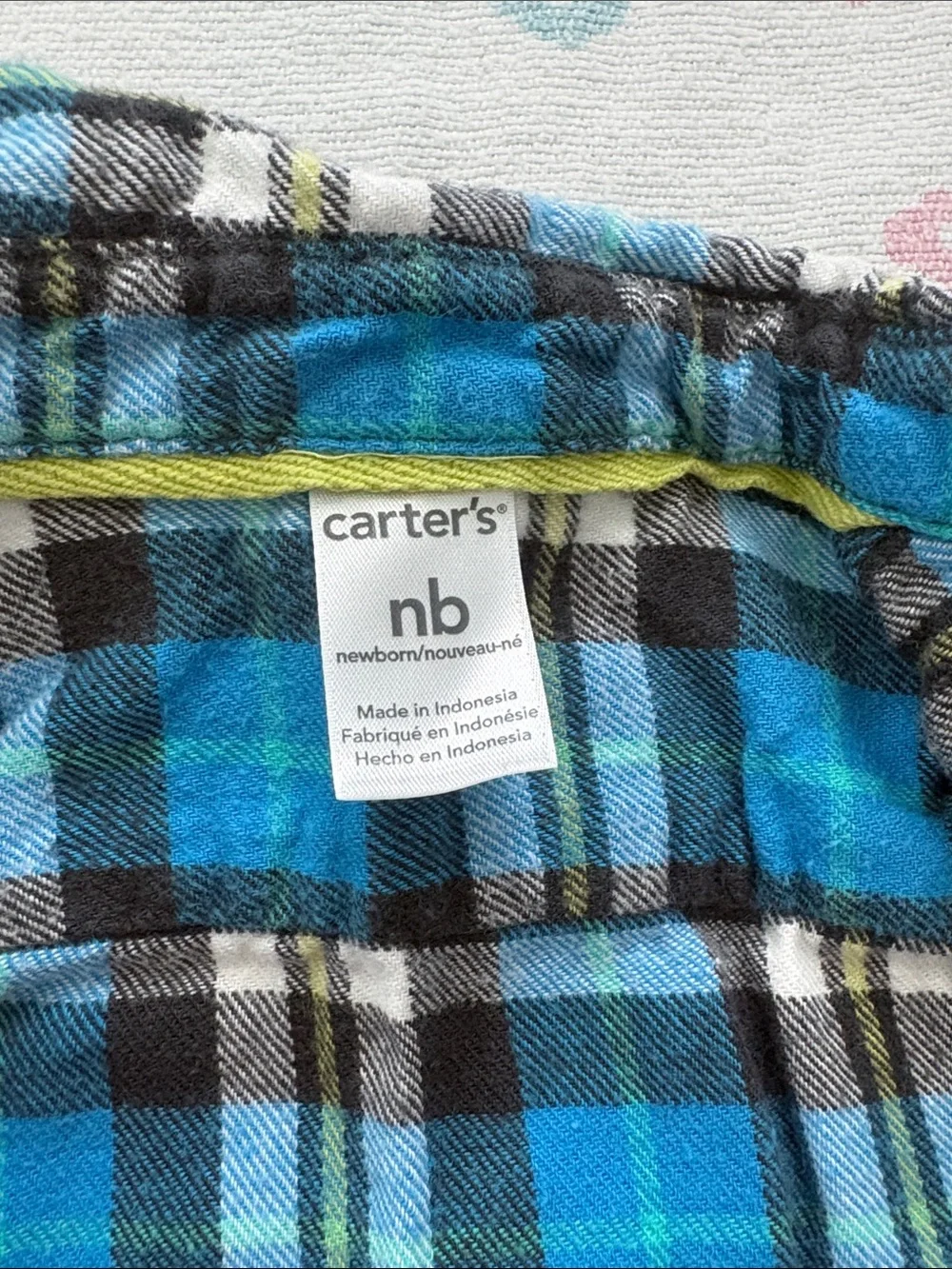 5for25  | Carter's Blue and Black Plaid Button-Down Collared Baby Shirt